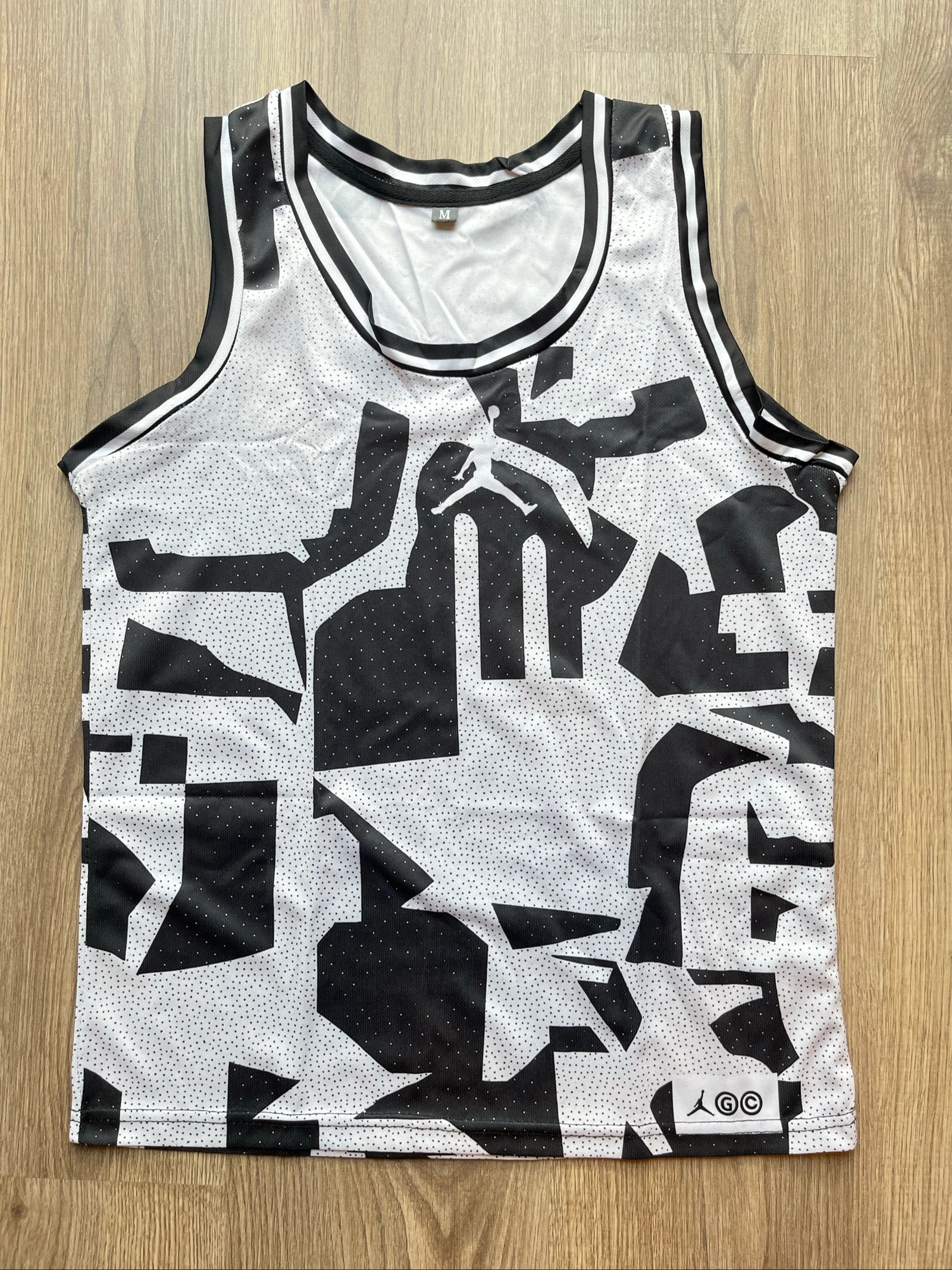 Jordan Basketball Set Black White Camo Replica Streetwear Jersey + Shorts Unisex – photo 7